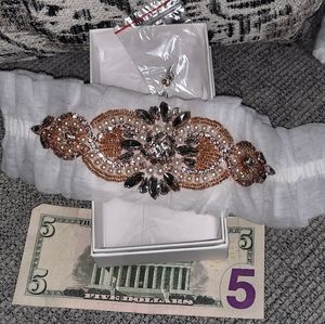 Custom made bridal garter plus size